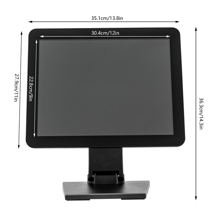 POS дисплей със сензорен екран, LCD, 1024x768, черен