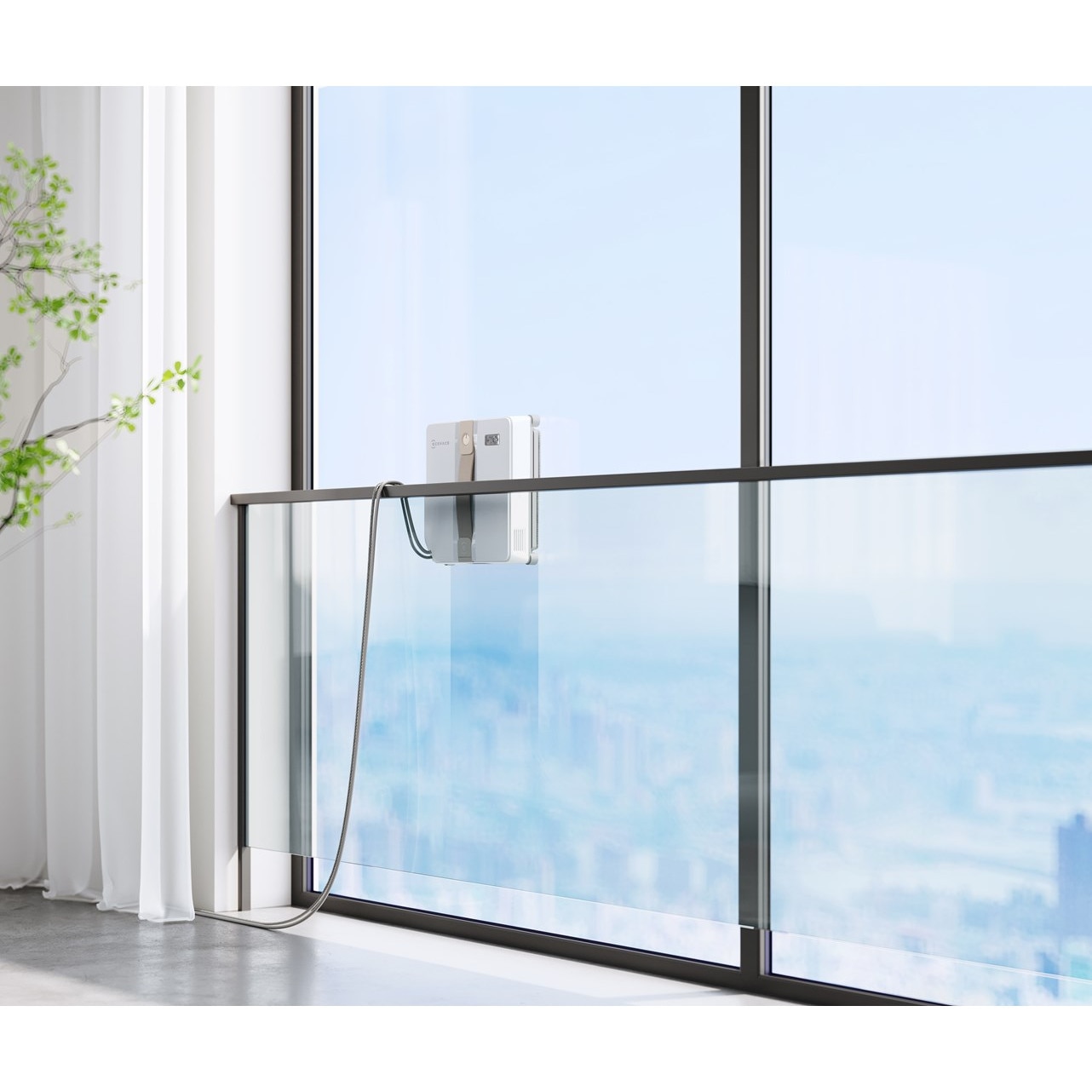 Robot de spalat geamuri Ecovacs Winbot Mini, compact, alb, 8,46x2,17 inch