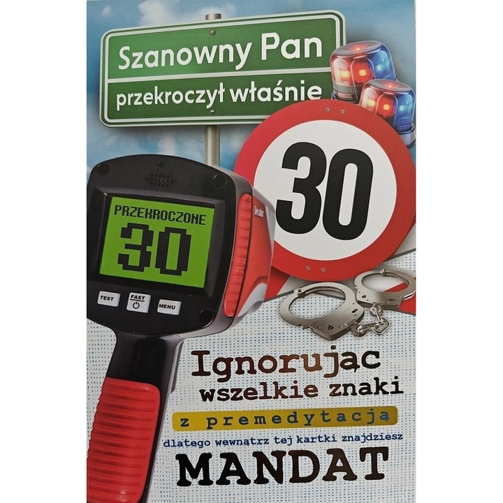 Felicitare YEKU, Karnet Urodziny 30, 350g, cu lacuire UV