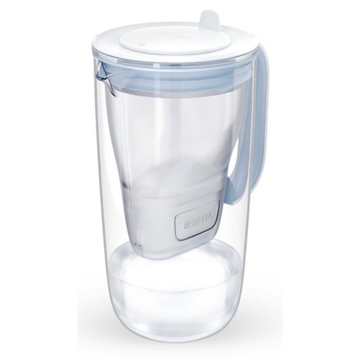 Cana filtranta BRITA Glass, 2,5 l, alb/albastru, cu filtru MAXTRA PRO PURE PERFORMANCE