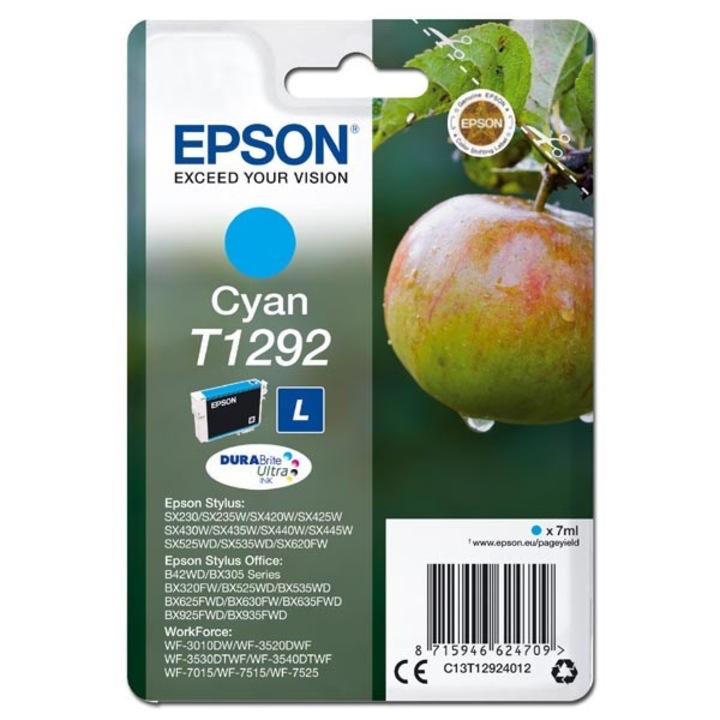 Epson original ink C13T12924012, T1292, cyan, 485str., 7ml