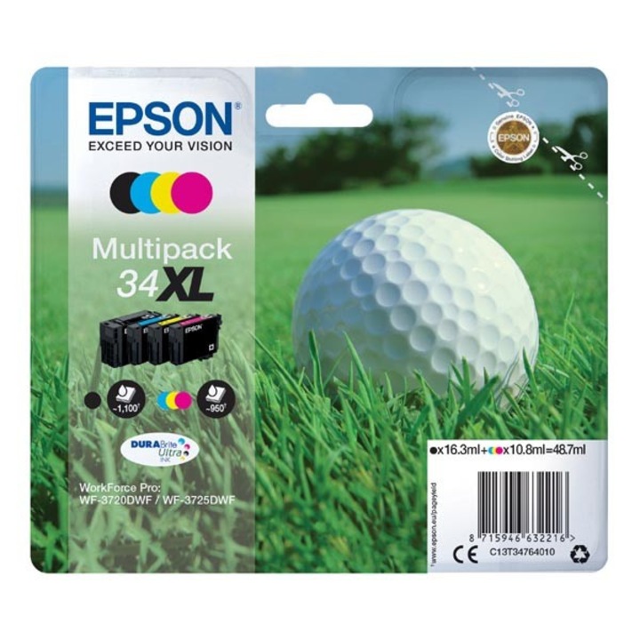 Epson original ink C13T34764010, T347640, CMYK, 48.7ml