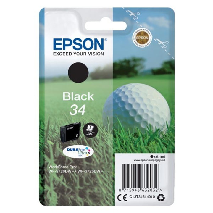 Epson original ink C13T34614010, T346140, black, 6.1ml