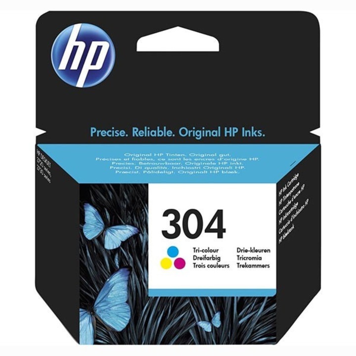 HP original ink N9K05AE301, HP 304, Tri-color, blister, 100str