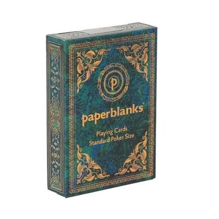 Set de carti de joc Paperblanks Turquoise Chronicles, 52 carti, 2 jokere, 89x63mm