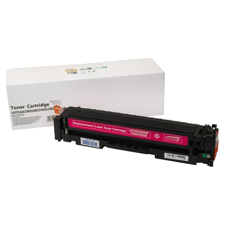 Incarcatura toner compatibila CF543A, 203A, 3022C002, CRG054M, CF403A, 201A, 1240C002, CRG045M, 1300 filelor pentru imprimante H