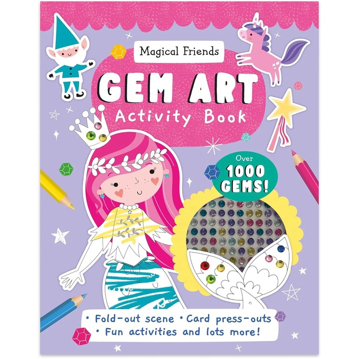 Carte pentru copii, NPP, Gem Art Activity Book: Magical Friends, 3+ ani
