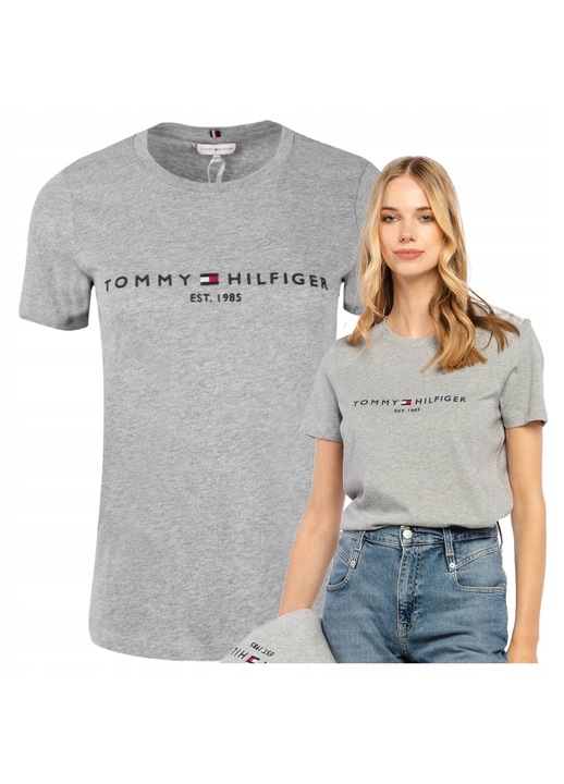 Tricou Tommy Hilfiger Est 1985 Gri Clasicdwqf, Gri