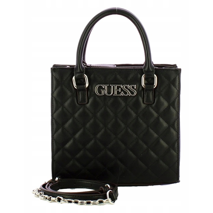 Guess női táska, boríték modell, fekete, kis méretű, extra pánttal