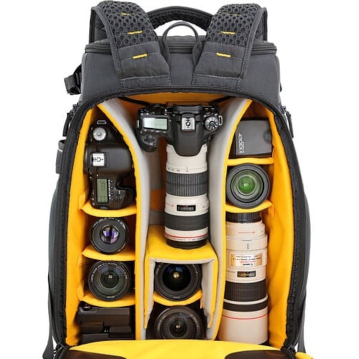 Ghiozdan foto Vanguard ALTA SKY 53, include husa de ploaie, dimensiuni exterioare 58.17 x 38.1 x 26.92 cm, Gri