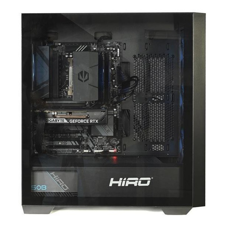 Computer desktop HIRO, Intel i5 14400F, RTX 5060 8GB, 16GB RAM, 1TB SSD, WIFI, W11H, negru