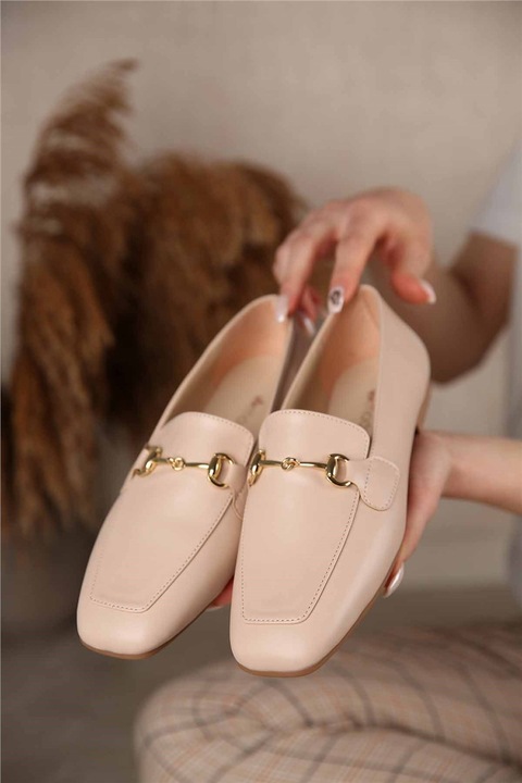 Női cipők, Ökológiai bőr, Moda Trend, 302303, Bézs