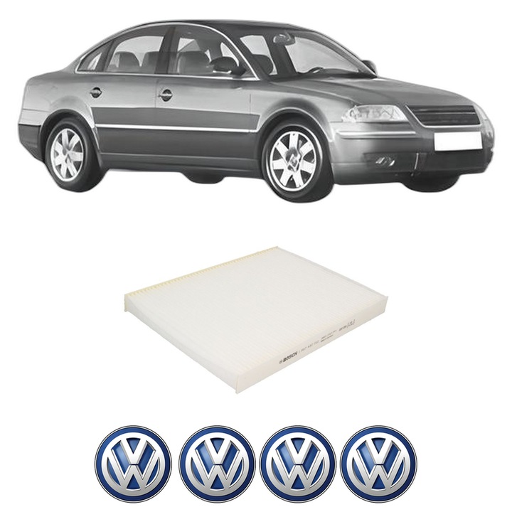 Filtru habitaclu polen Volkswagen PASSAT B5.5 (3B3) 1.8 T 20V din 2000-2005 KW 110 CP 150 CMC 1781, Auto, Bosch, 4x Stickere auto cu Volkswagen