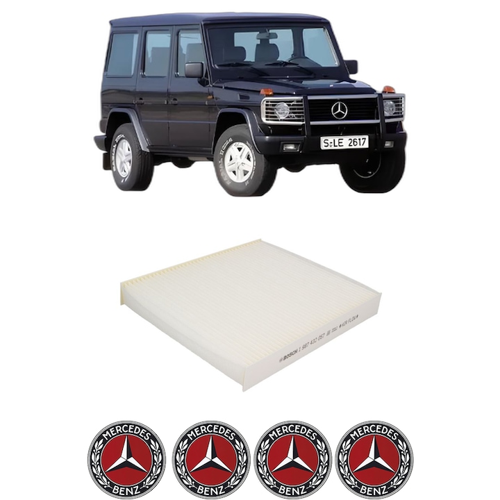 Filtru habitaclu polen MERCEDES-BENZ G-CLASS (W463) G 63 AMG 6x6 din 2014-2018 KW 400 CP 544 CMC 5461, Auto, Bosch, 4x Stickere auto cu MERCEDES-BENZ