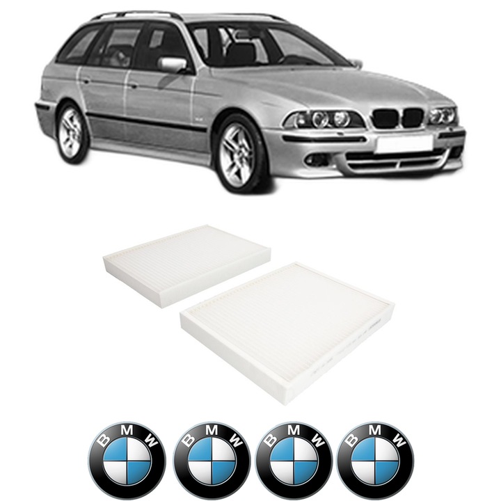 Filtru habitaclu polen BMW Seria 5 Touring (E39) 523 i din 1998-2000 KW 120 CP 163 CMC 2494, Auto, Bosch, 4x Stickere auto cu BMW