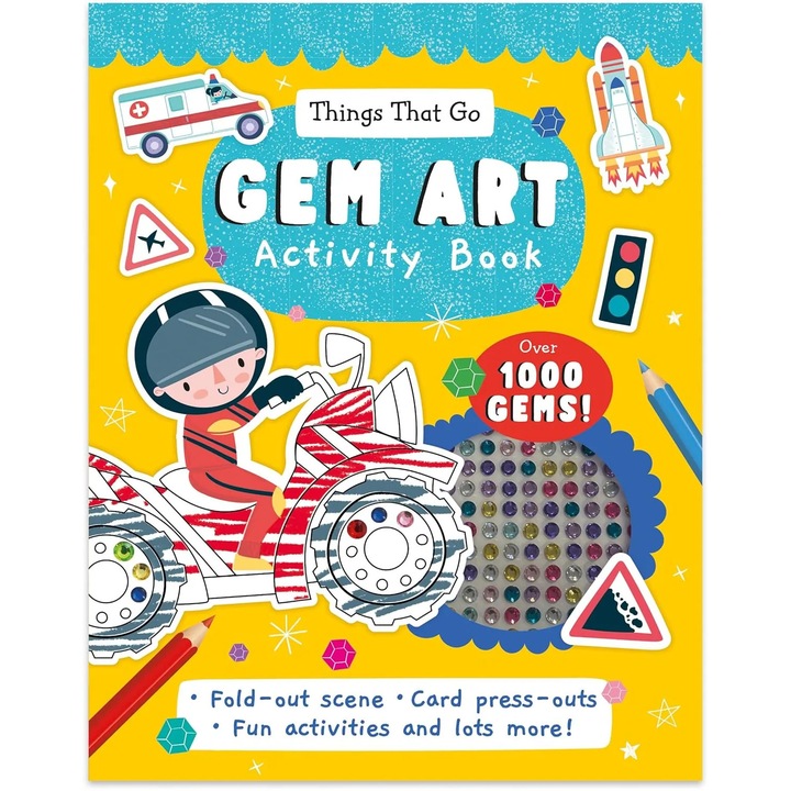 Carte pentru copii, NPP, Gem Art Activity Book: Things That Go, 3+ ani