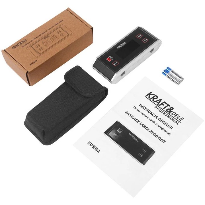 Nivela electrica cu bula de aer KRAFT&DELE KD3562, 150 mm, precizie 0,01, rezistenta IP65