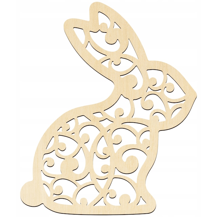 Iepuras de Paste din lemn, SMX Design, decoupage, 8x6,5cm