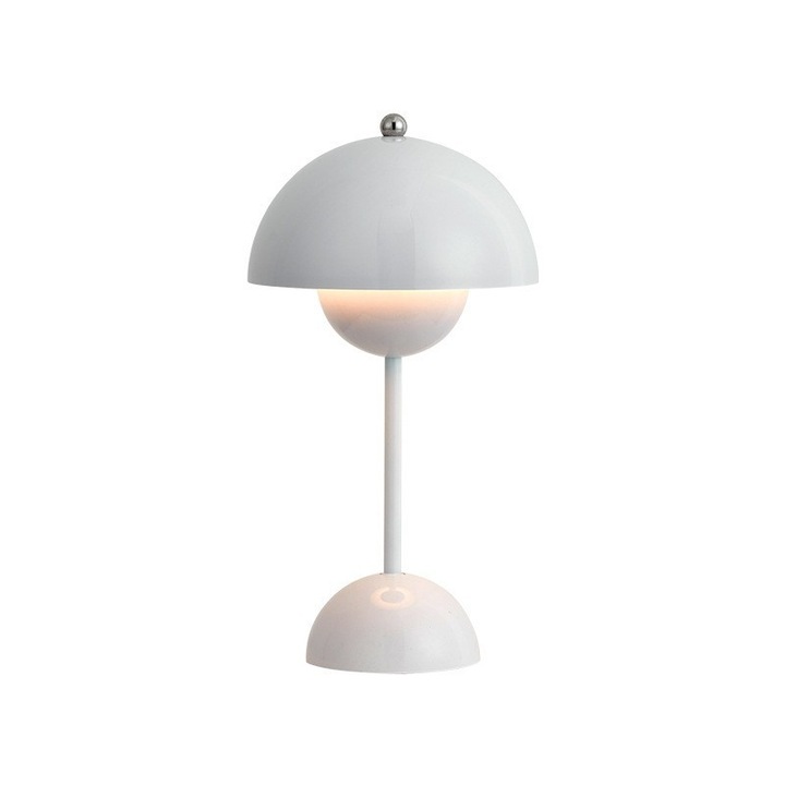 Veioza wireless HERUSI, lampa tip ghiveci, 3 culori reglabile, alb, 1800mAh