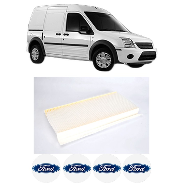 Filtru habitaclu polen FORD TRANSIT CONNECT (P65_, P70_, P80_) 1.8 TDCi din 2002-2013 KW 66 CP 90 CMC 1753, Auto, Bosch, 4x Stickere auto cu FORD