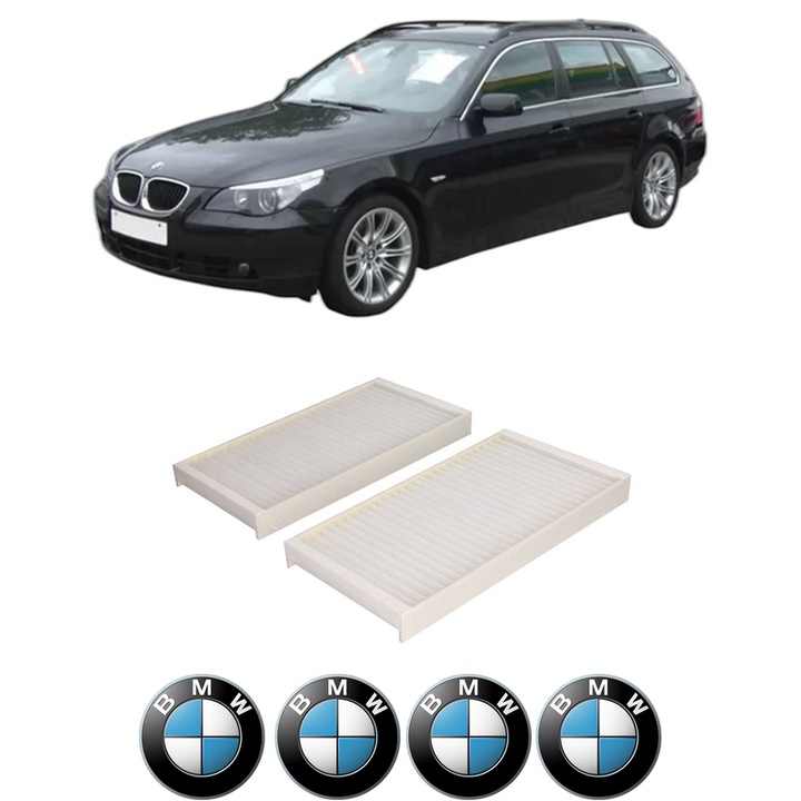 Filtru habitaclu polen BMW Seria 5 Touring (E61) 525 i din 2005-2010 KW 155 CP 211 CMC 2497, Auto, Bosch, 4x Stickere auto cu BMW
