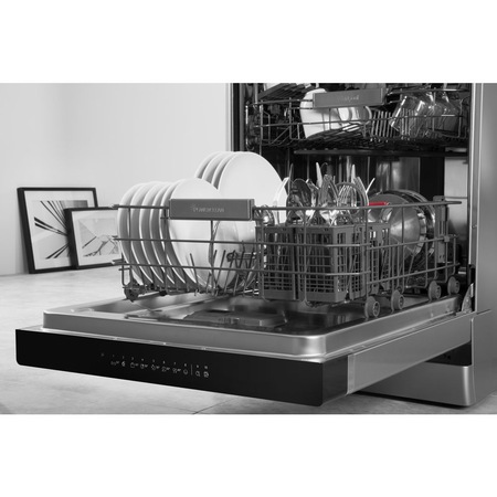 Masina de spalat vase Whirlpool WKFO 3O32 P X, 6th Sense, Power Clean Pro, 14 seturi, 10 programe, Clasa A+++, 60 cm, Argintiu
