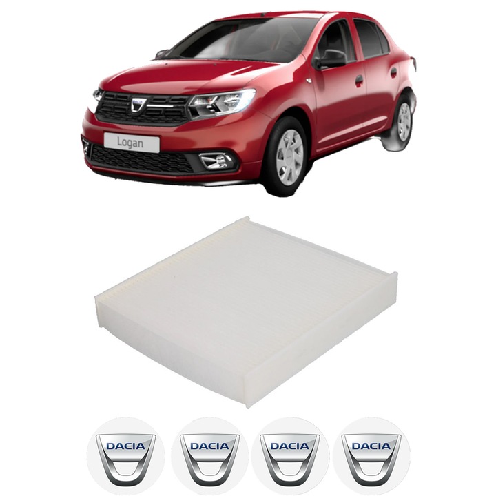 Filtru habitaclu polen DACIA LOGAN II 1.0 TCe 100 din 2019 KW 74 CP 101 CMC 999, Auto, Bosch, 4x Stickere auto cu DACIA