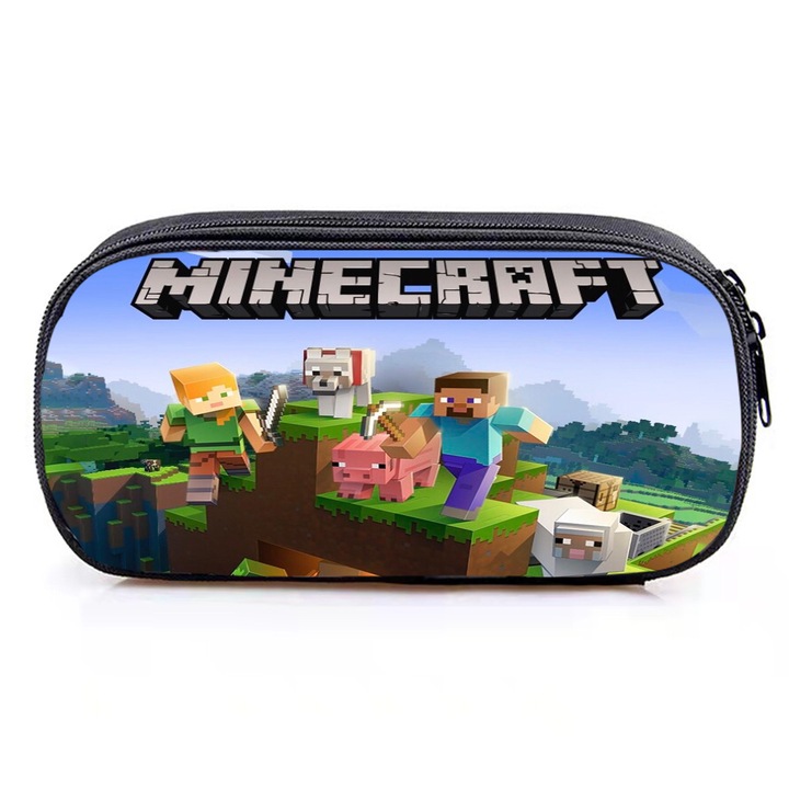 Несесер HERUSI Minecraft, органайзер за ученически пособия, полиестер, 21.5x10x5см