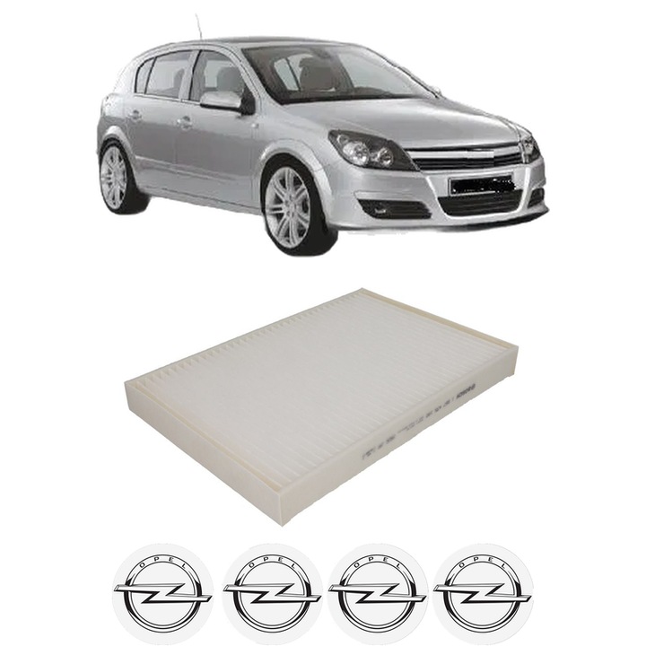 Filtru habitaclu polen OPEL ASTRA H (A04) 2.0 Turbo (L48) din 2004-2010 KW 147 CP 200 CMC 1998, Auto, Bosch, 4x Stickere auto cu OPEL