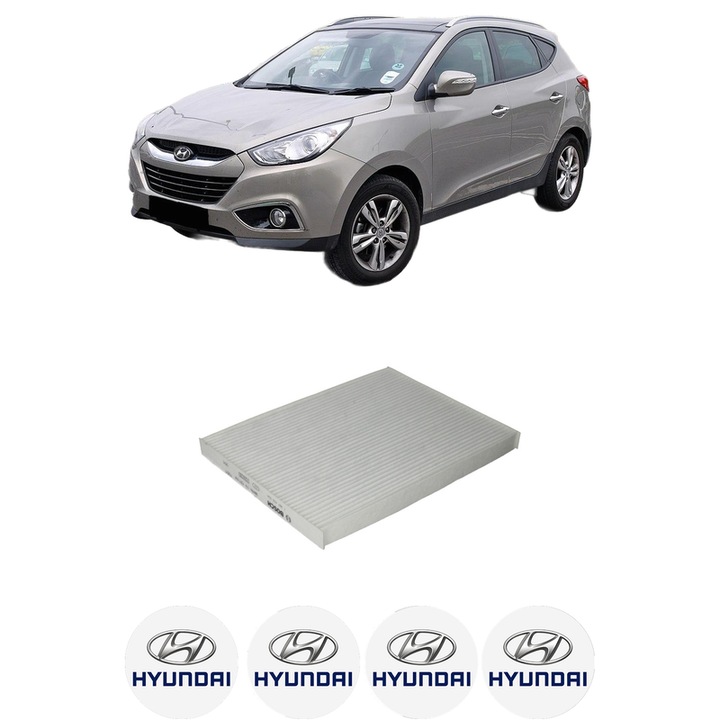 Filtru habitaclu polen HYUNDAI ix35 (LM, EL, ELH) 2.0 CRDi din 2012-2015 KW 130 CP 177 CMC 1995, Auto, Bosch, 4x Stickere auto cu HYUNDAI