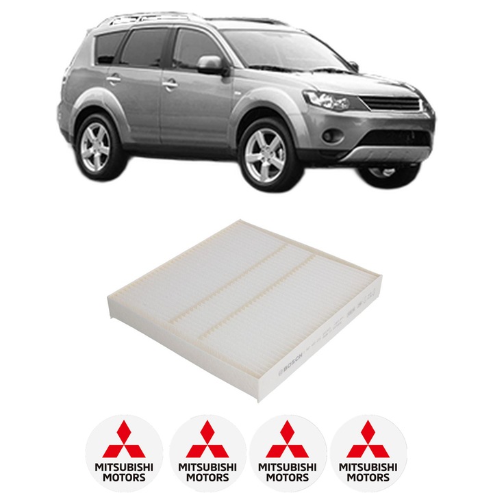 Filtru habitaclu polen MITSUBISHI OUTLANDER II (CW_W) 2.0 DI-D (CW8W) din 2007-2012 KW 103 CP 140 CMC 1968, Auto, Bosch, 4x Stickere auto cu MITSUBISHI