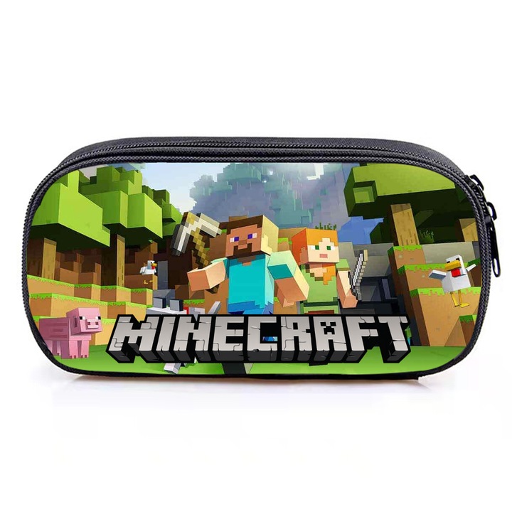Penar HERUSI Minecraft, organizator rechizite, poliester, 21.5x10x5cm