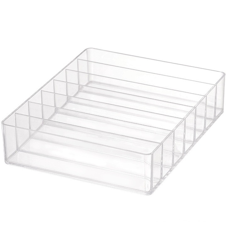 Organizator machiaj HERUSI 7 compartimente transparent 19x15.8x4.5cm