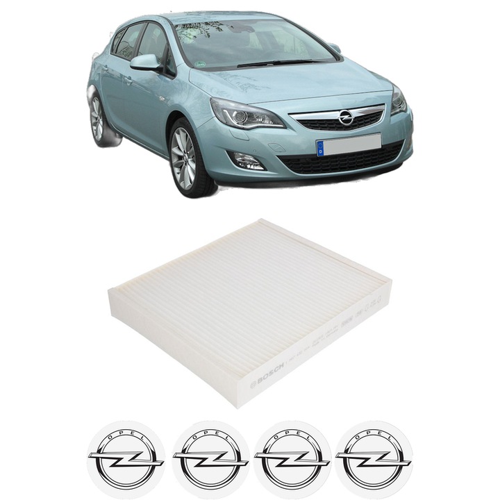 Filtru habitaclu polen OPEL ASTRA J (P10) 1.7 CDTI (68) din 2009-2015 KW 92 CP 125 CMC 1686, Auto, Bosch, 4x Stickere auto cu OPEL