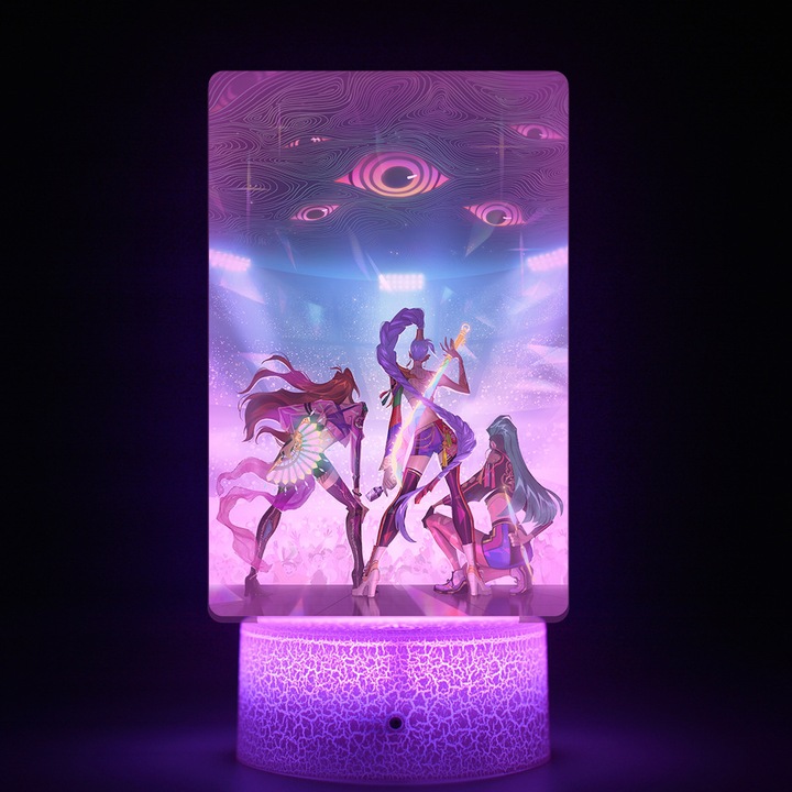 Lampa de veghe copii HERUSI K-POP Demon Hunter Girls, telecomanda, 16 culori