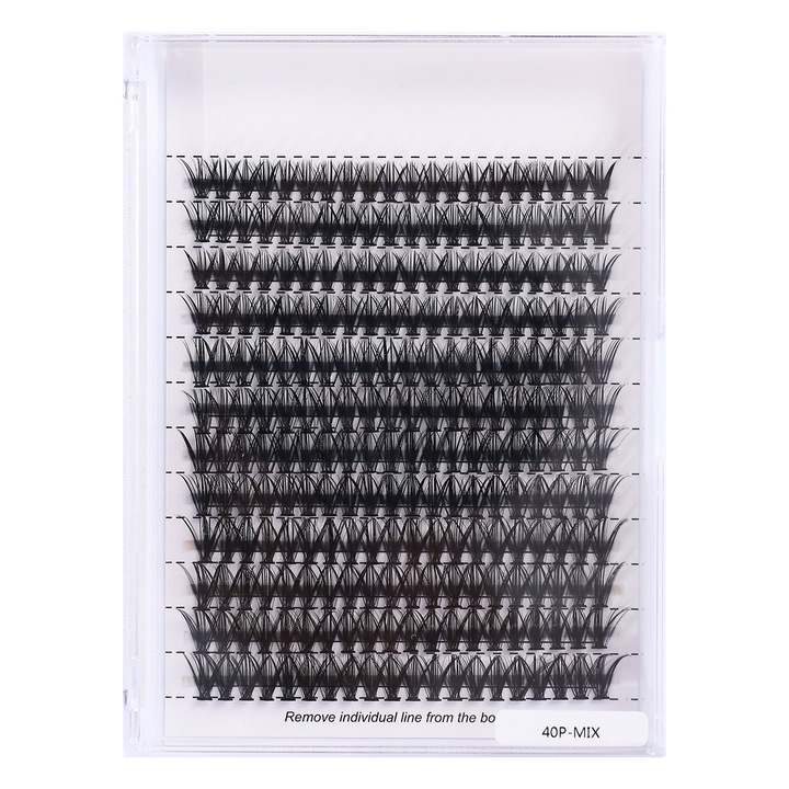 Gene false sintetice HERUSI, negre, 10-16mm, set 40 buc