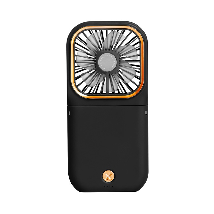 HERUSI mini hordozható ventilátor fekete 3000mAh állítható 3 sebességfokozat