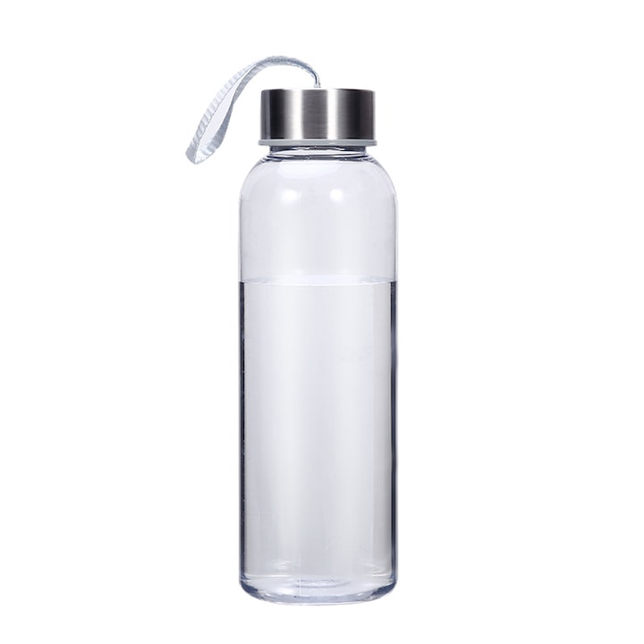 Sticla sportiva HERUSI 500ml sticla ultra-clear, inox, neagra, 66x23.5cm