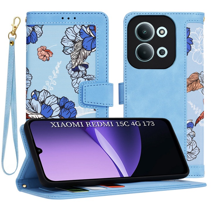 Защитен калъф, съвместим с Xiaomi Redmi 15C 4G / Redmi 15C 5G, Tim, Vibrant Blue