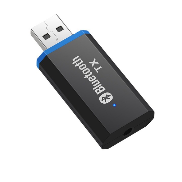 Bluetooth 5.0 аудио предавател, USB + AUX адаптер, безжична връзка, разстояние до 10 м