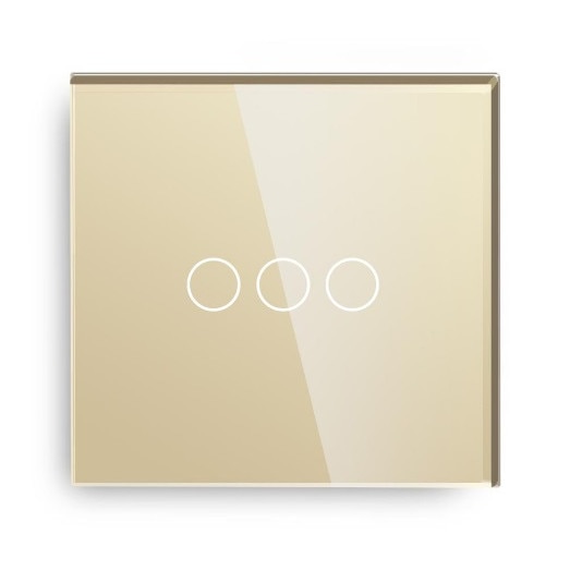 Intrerupator tactil triplu M1, Auriu