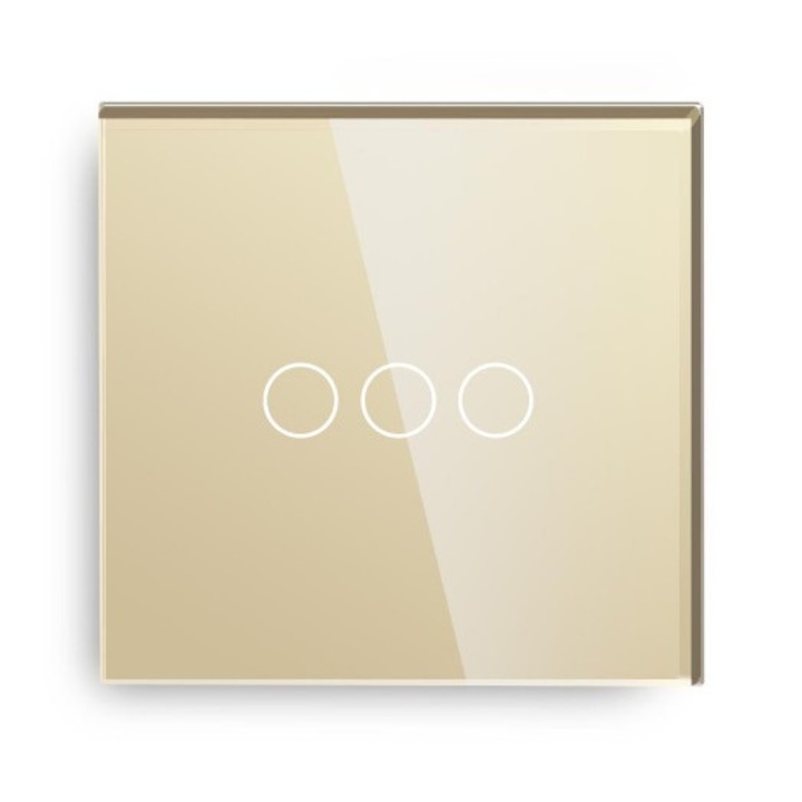 Intrerupator tactil triplu cap scara M1, Auriu