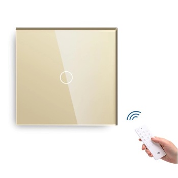 Intrerupator tactil simplu cu variator de tensiune cu senzor telecomanda M1, Auriu Intrerupator tactil simplu cu variator de tensiune cu senzor telecomanda M1, Auriu
