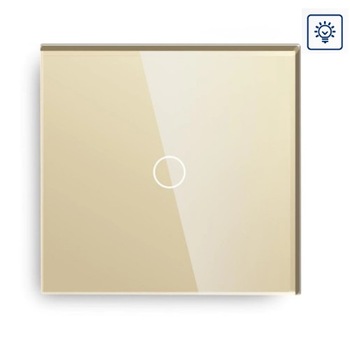 Intrerupator tactil simplu cu variator de tensiune M1, Auriu Intrerupator tactil simplu cu variator de tensiune M1, Auriu