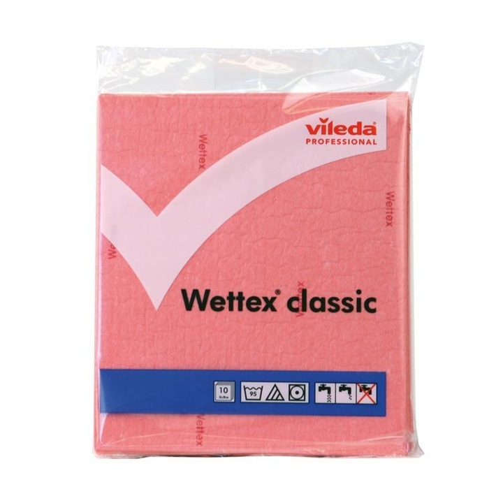 Laveta Vileda, Wettex Classic, Bumbac, 18x20 cm, Rosu