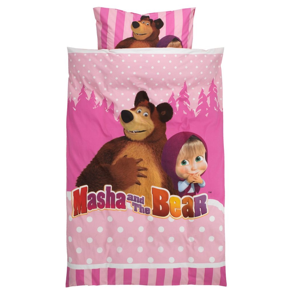 Lenjerii de pat 1 persoana, Zola®, Disney, Marsha and the bear, 140x200 cm