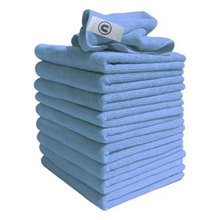 Lavete din microfibra, set de 10 bucati, 40x40cm, absorbante, fara scame, multicolor