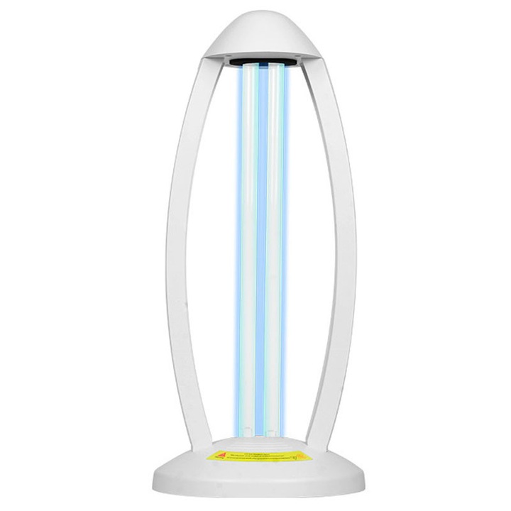 UV-C lámpa 38W távirányítóval, Omelivon, állítható időzítővel, akár 40 nm-es helyiségekhez, fehér