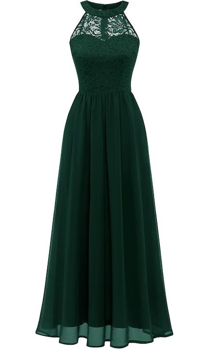 Rochie de din sifon, verde inchis, Wedtrend, Verde inchis