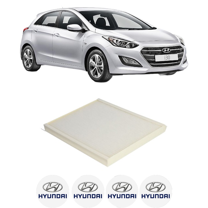 Filtru habitaclu polen HYUNDAI i30 (GD) 1.4 LPG din 2013-2014 KW 73 CP 99 CMC 1396, Auto, Bosch, 4x Stickere auto cu HYUNDAI